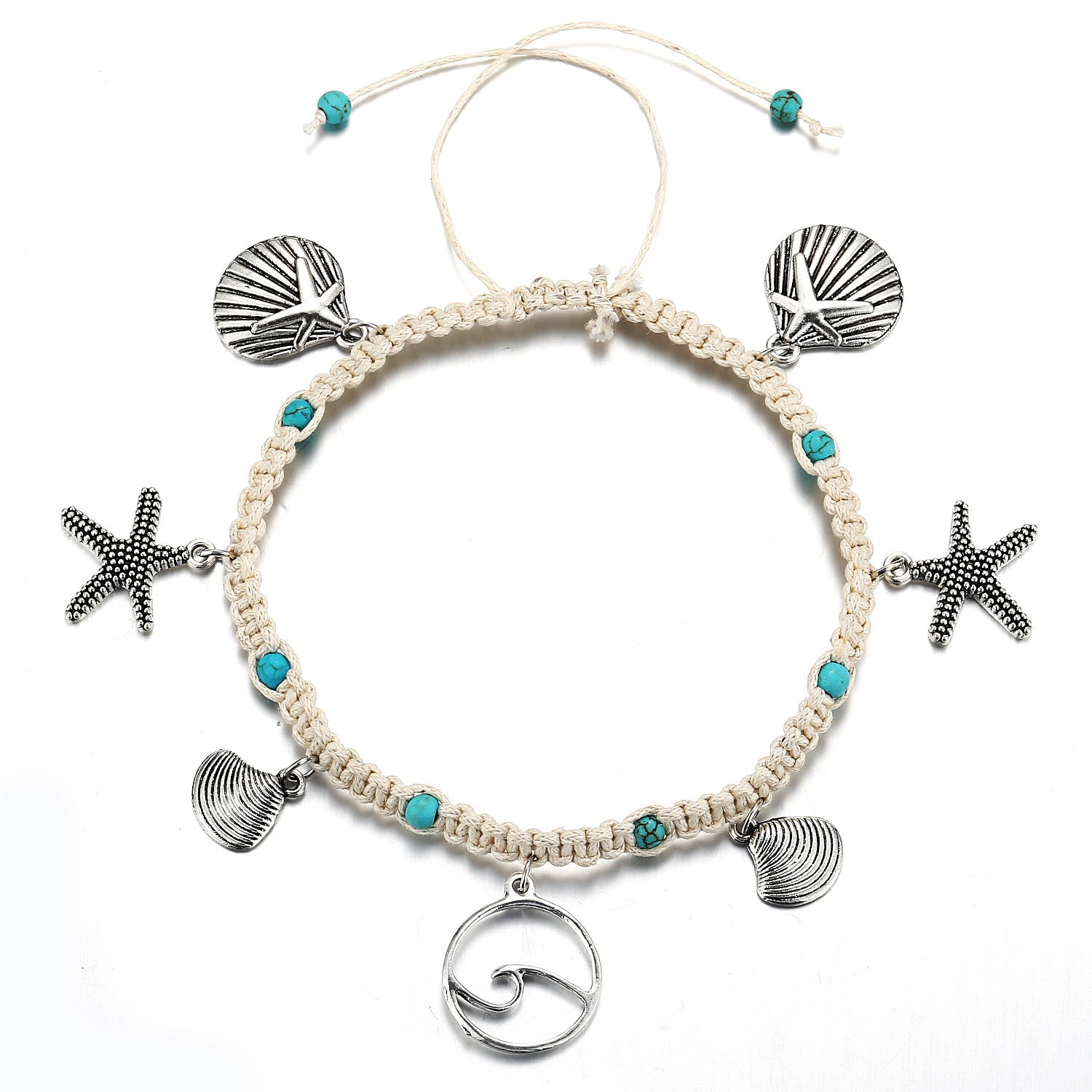 Simplicity Anklets Green Blue Color Star Fish Anklet Women
