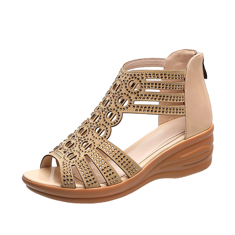 Woman Sandals Women Cyrstal Comfortable Pumps