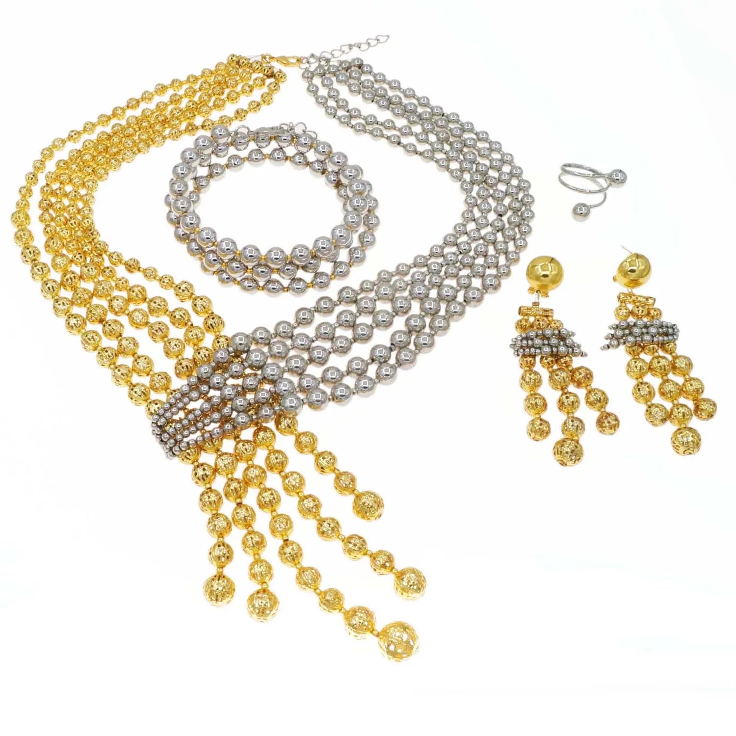 Jewelry Sets For Women Brazil Gold Plated Wedding Two Tone