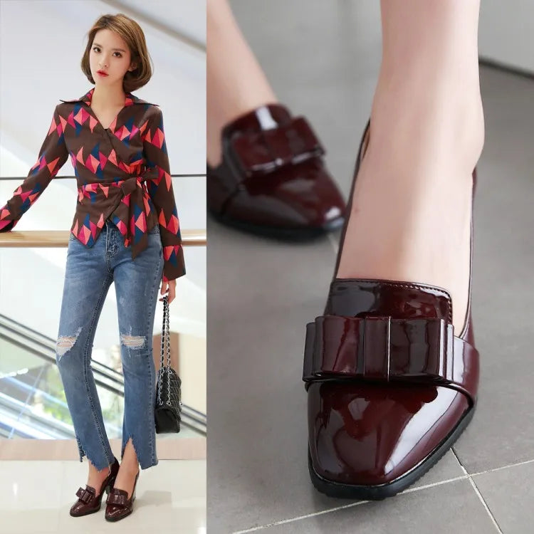 LIHUAMAO Patent leather women shoes