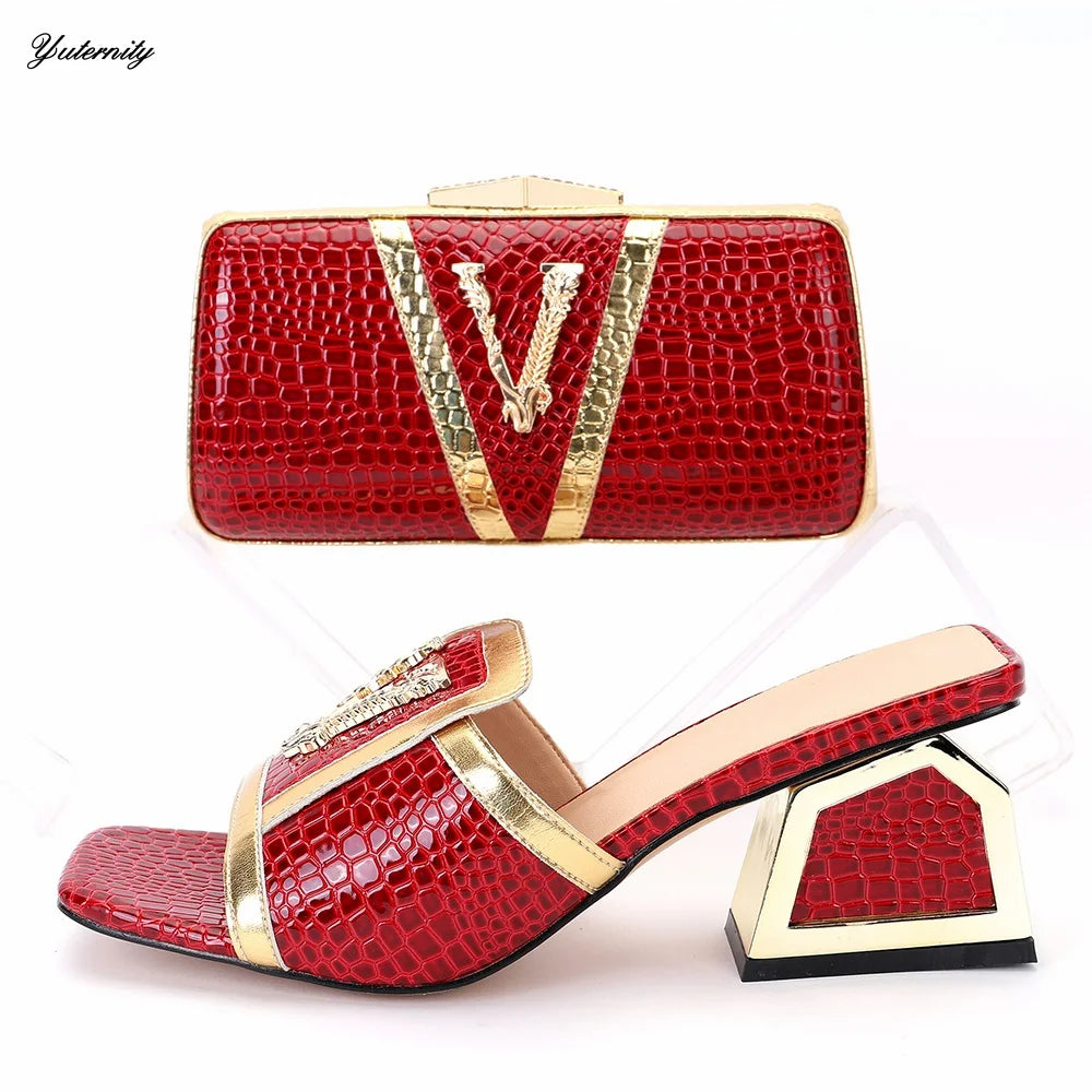 New Arrival Summer Style Elegant Shoes And Matching Bags
