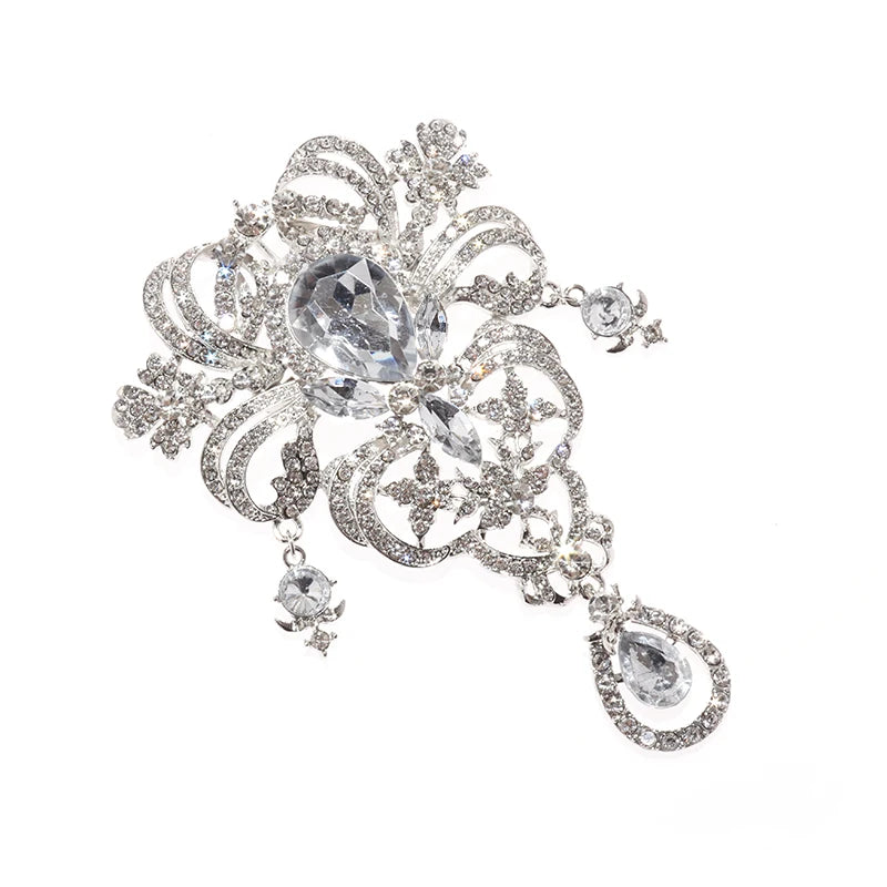 Gorgeous Luxury Pink Zircon Rose Brooch Jewelry