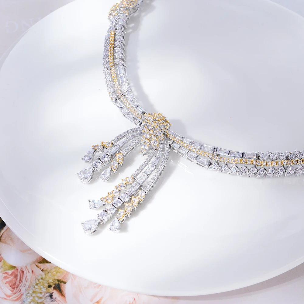 TIRIM Luxury Cubic Zirconia Necklace Set for Women