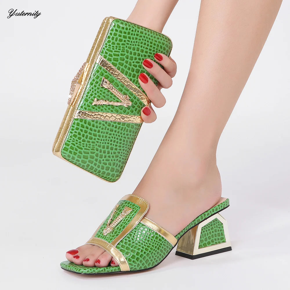 New Arrival Summer Style Elegant Shoes And Matching Bags