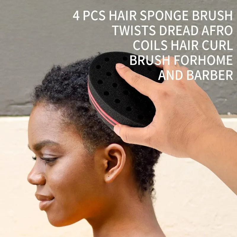 4Pcs Hair Curly Sponge Gloves Magic Curly Barber Curling Twist