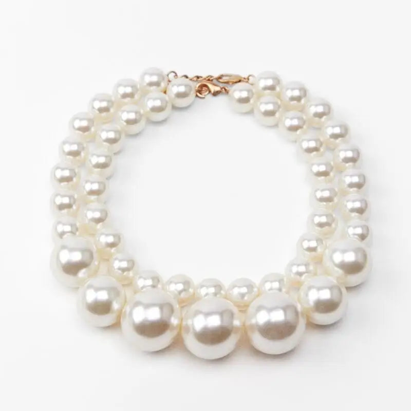 New ZA Fashion Imitation Pearl Double Choker Necklace