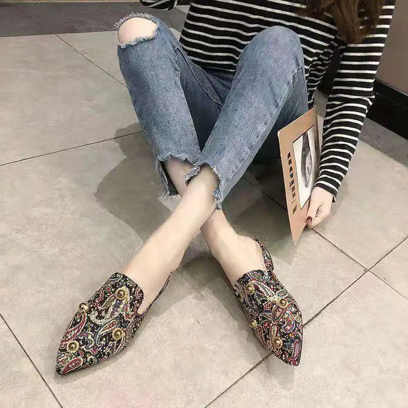 Women's Mules Shoes Women Rhinestone Slippers