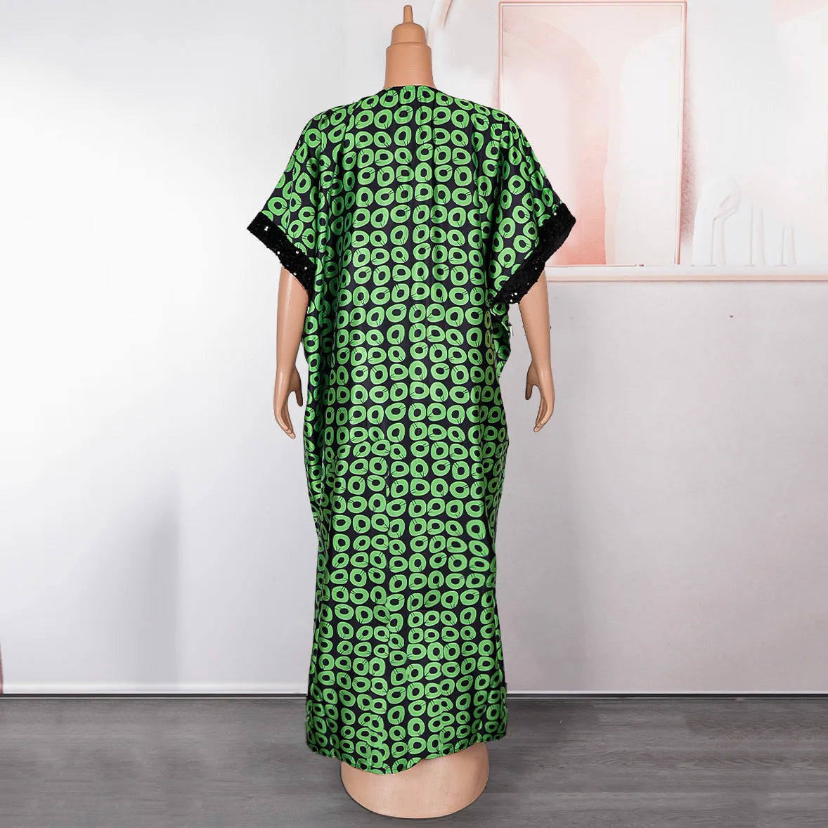 Elegant Long Dress for Women Luxury Printed V Neck