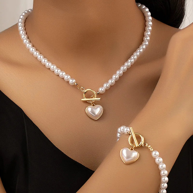 ★ENGBROX★ peace heart pearl necklace set EBNL23056SV Pearl Sequence Necklace – Paul Morelli Design, Inc.