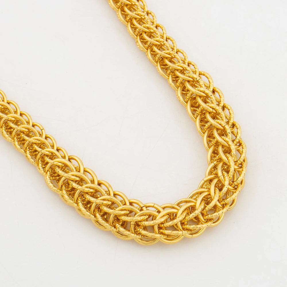 Dubai Jewelry Set for Women Fashion Brazilian Gold Color Chain Necklace
