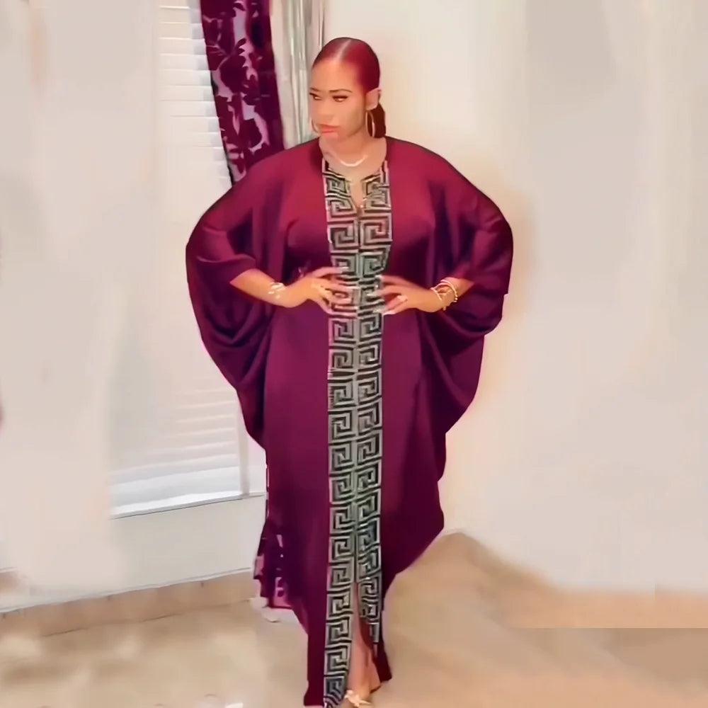 Fashion African woman large size bat sleeve dress Muslim