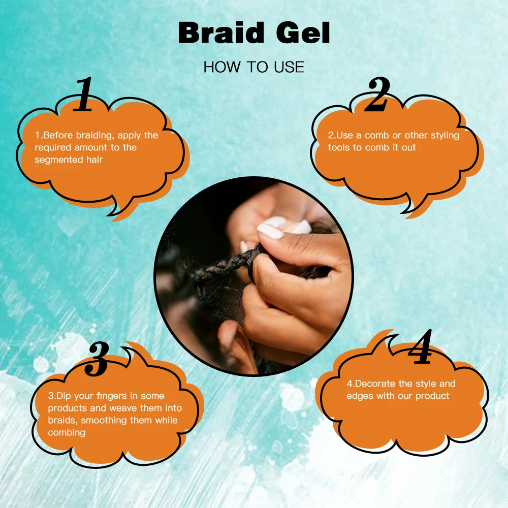 16OZ Braid Gel Hair Control Styling Braiding Cream for Lock