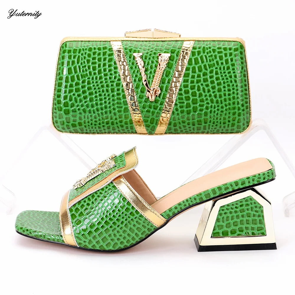 New Arrival Summer Style Elegant Shoes And Matching Bags