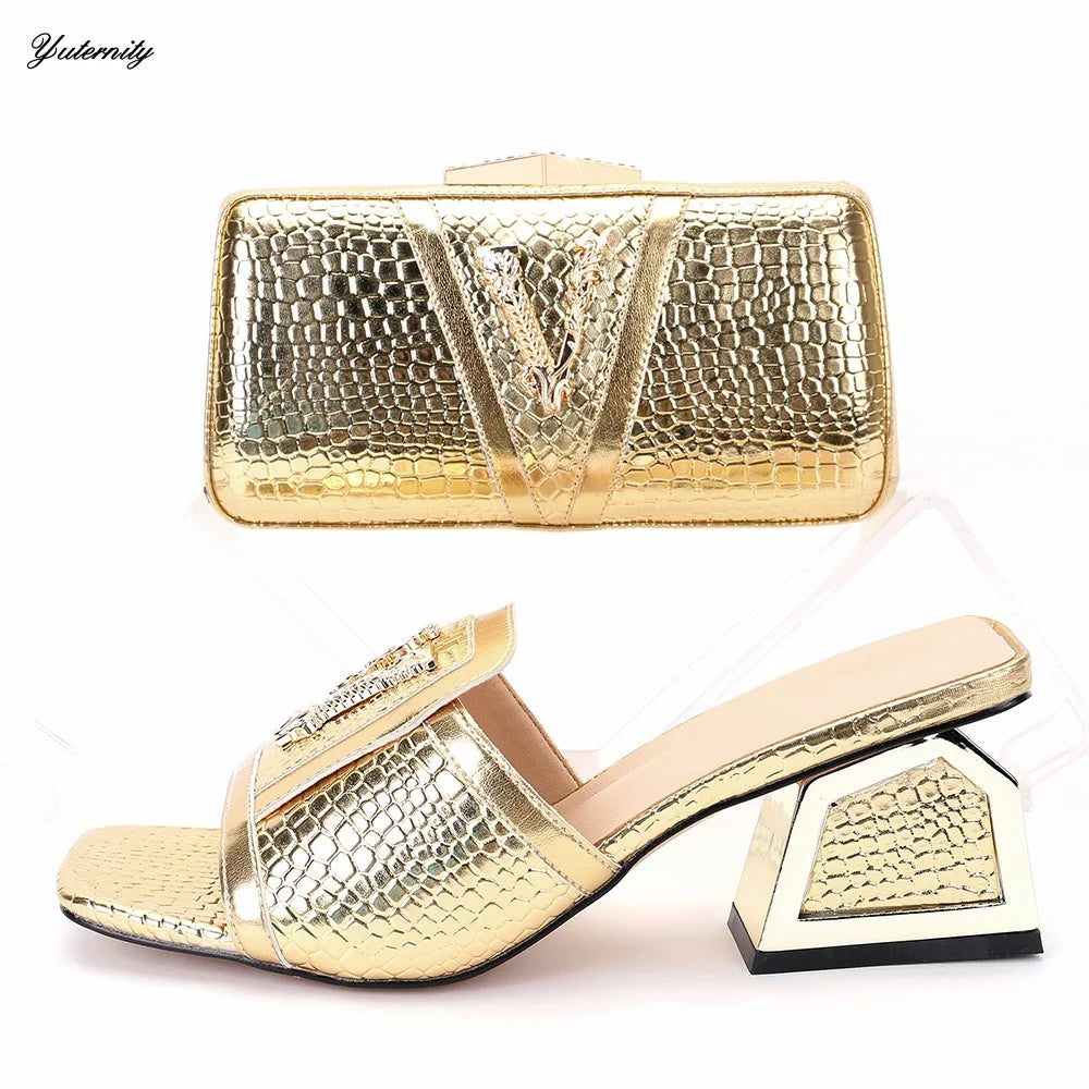 New Arrival Summer Style Elegant Shoes And Matching Bags