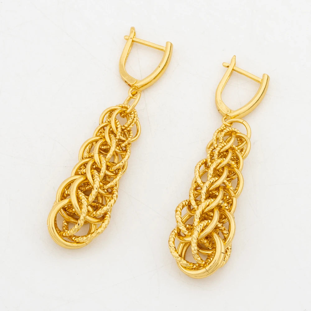 Dubai Jewelry Set for Women Fashion Brazilian Gold Color Chain Necklace