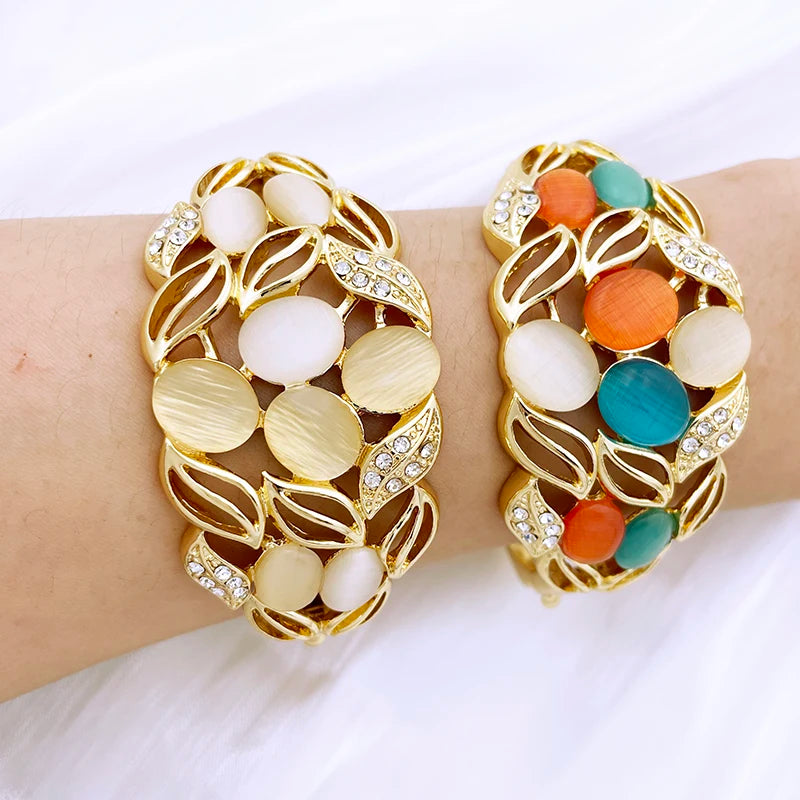 Vintage Opal Jewelry Set For Women Luxury Design Necklace