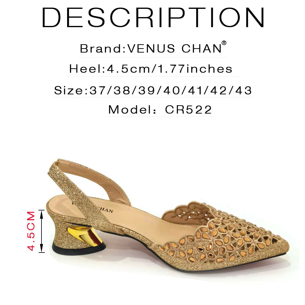 Venus Chan Low Heel Shoes for Women Hollowed
