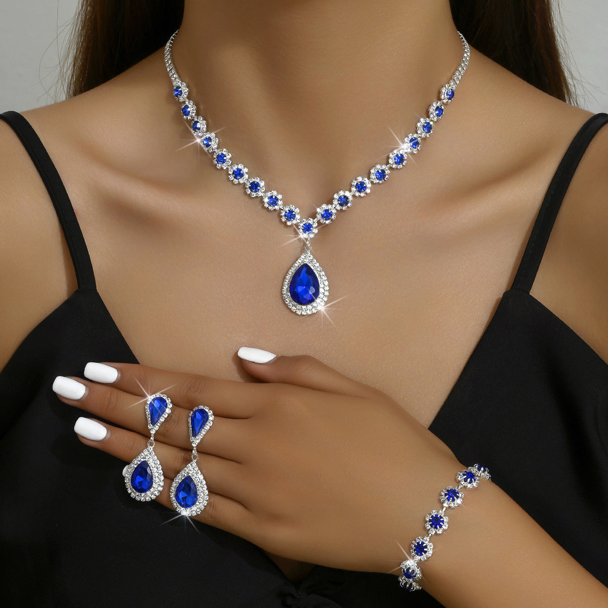 Fashion Jewelry Bridal Jewelry Suit Necklace Ear Stud Bracelet