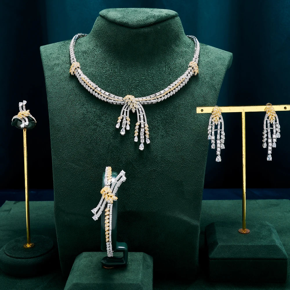 TIRIM Luxury Cubic Zirconia Necklace Set for Women